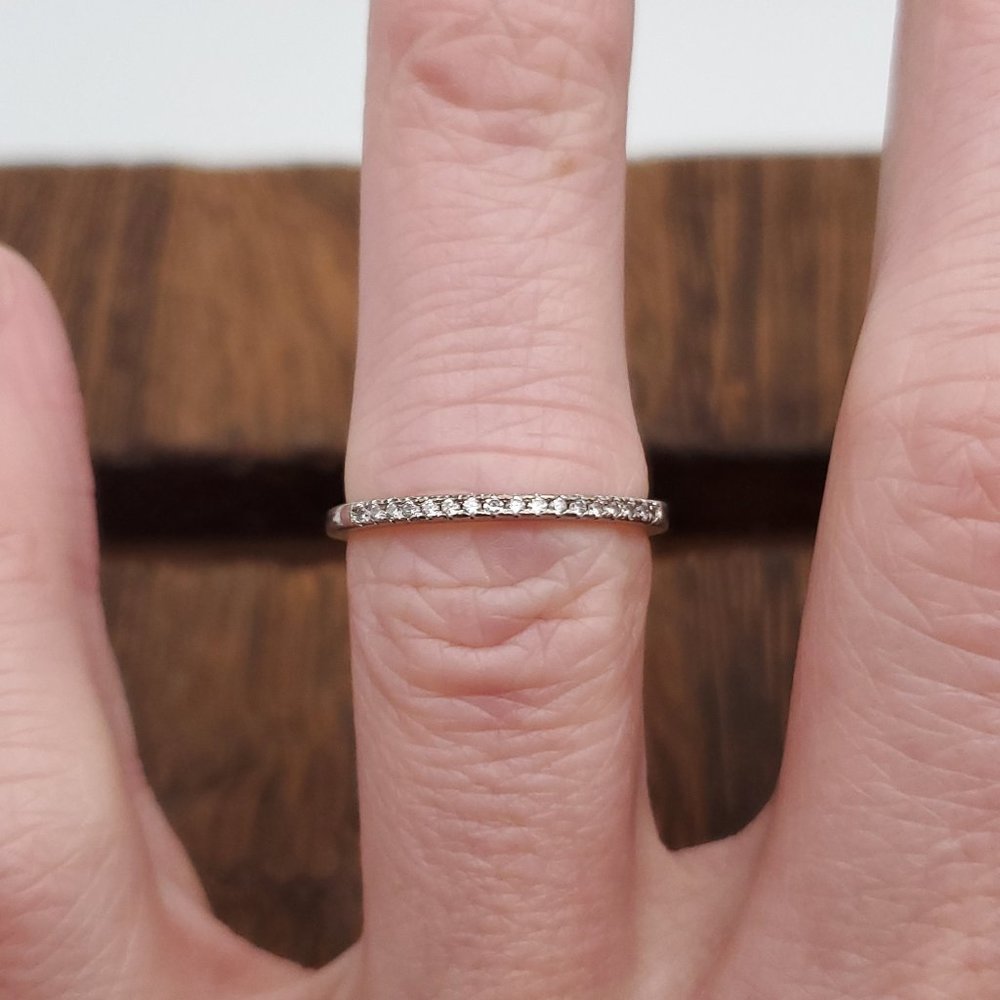 Size 6.25 925 Sterling Silver Cute Thin CZ Gemstone Ring